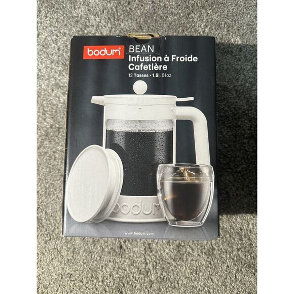 BODUM Bean Cold Brew Coffee Maker 12 Cup Capacity 51 Oz - White - Picture 3 of 5